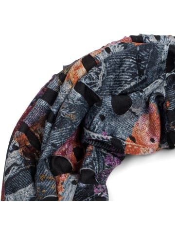 styleBREAKER Loop Schal in Anthrazit-Orange-Violett