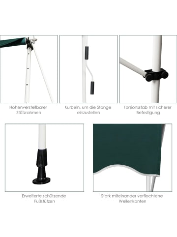 COSTWAY Klemmmarkise 250 cm in Grün