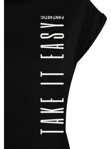 F4NT4STIC Extended Shoulder T-Shirt PLUS SIZE  Take It Easy in schwarz