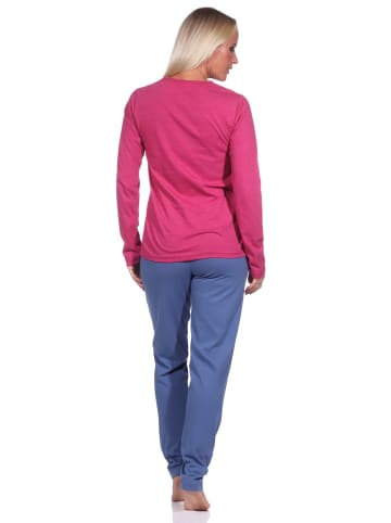 NORMANN langarm Schlafanzug Pyjama Sterne - 70423 in beere