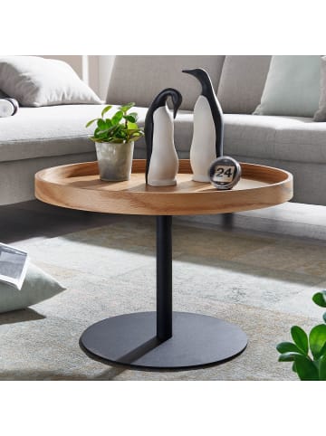 KADIMA DESIGN Couchtisch 61x61x40 cm Sofatisch Holz / Metall Wohnzimmertisch Eiche,