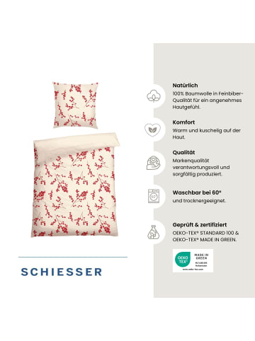 Schiesser Feinbiber-Bettwäsche-Set Rowan in Creme