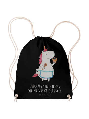 Mr. & Mrs. Panda Jutebeutel Einhorn Küche mit Spruch in Schwarz