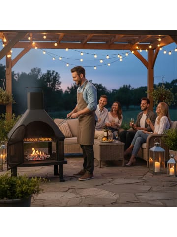 relaxdays Terrassenofen in Schwarz