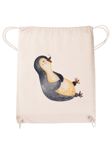 Mr. & Mrs. Panda Gymtasche Pinguin Lachen ohne Spruch in Creme