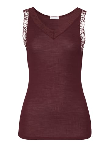 Hanro Crop-Top Woolen Lace in vivid brown