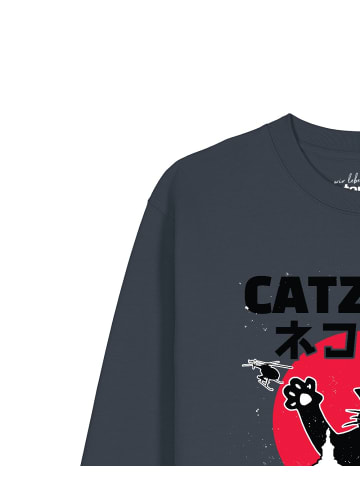 wat? Apparel Sweatshirt Catzilla in India Ink Grey