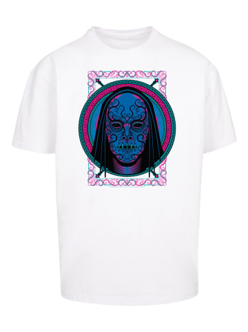 F4NT4STIC Heavy Oversize T-Shirt Harry Potter Neon Death Eater Mask in weiß