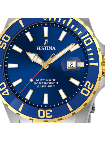 Festina Analog-Armbanduhr Festina Automatik silber, gold groß (ca. 44mm)