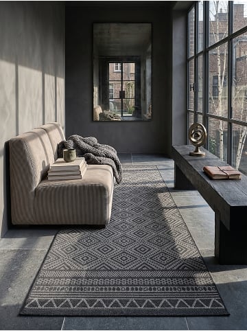 KADIMA DESIGN Teppichläufer Berber flachgewebt pflegeleicht Wohnzimmer Flur in Anthrazit