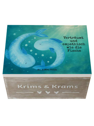 Mr. & Mrs. Panda Schatulle Sternzeichen Fische Design mit Spruch in Weiß