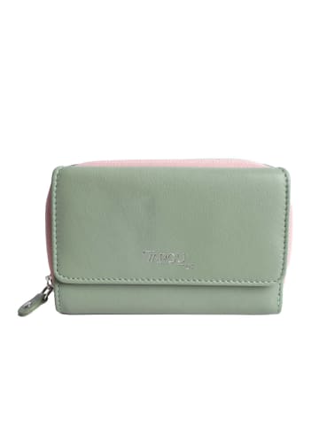 VARGU Echtleder Geldbörse NILA 1-A in sage green -light pink