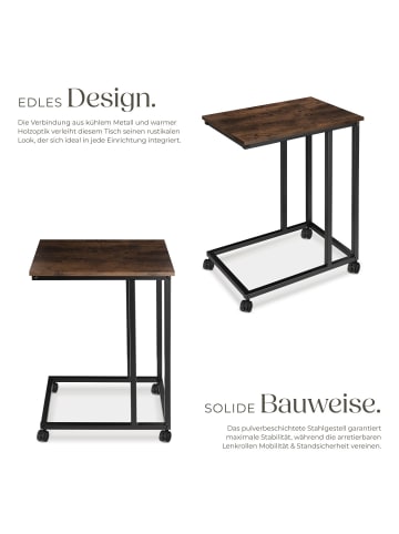 tectake Beistelltisch Luton 48 x 35 x 70 cm, Industrial Holz dunkel, rustikal