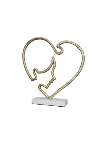 GILDE Skulptur Modern Face goldfarben - (H) 40 cm