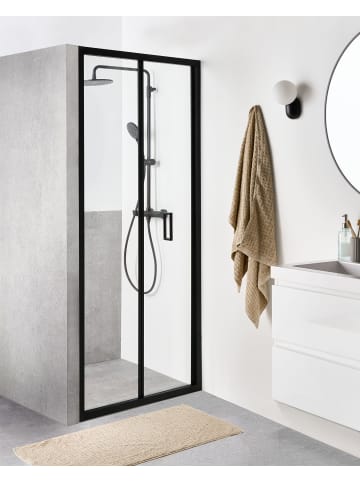 Beliani Duschtür NELTUME in Schwarz - (W) 80 x (H) 190 cm