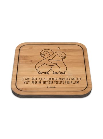 Mr. & Mrs. Panda Bierdeckel Pinguine Kuscheln mit Spruch in Transparent