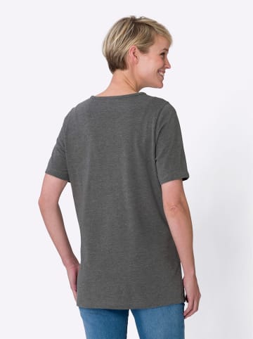 Sieh an! Longshirt in anthrazit-meliert