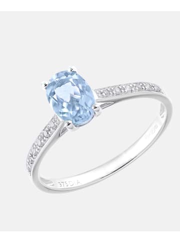 Diamant L'éternel Verlobungsring aus 375 Weißgold mit Diamant mit Topas