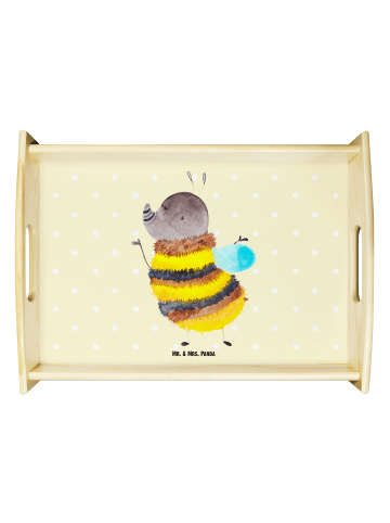 Mr. & Mrs. Panda Serviertablett Hummel flauschig ohne Spruch in Gelb Pastell