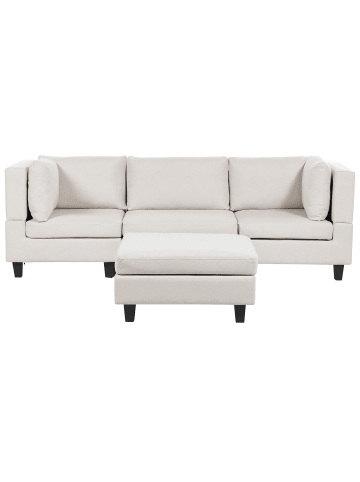 Beliani 4-tlg 3-Sitzer Sofa UNSTAD in Beige/Schwarz