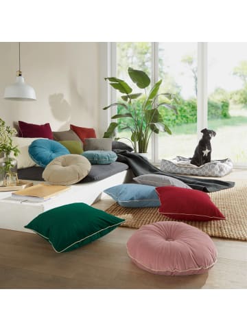 Erwin Müller Nicky-Velours, Samt Kissenhülle 2er-Pack Manchester in silber