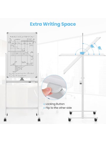 COSTWAY Whiteboard Doppelseitig in Weiß