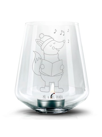 Mr. & Mrs. Panda Glas Kerzenhalter Fuchs Sänger ohne Spruch in Transparent