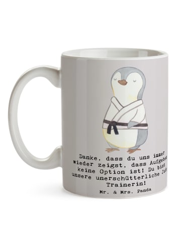 Mr. & Mrs. Panda Kaffeetasse Unerschütterliche Judo Trainerin mi... in Grau Pastell