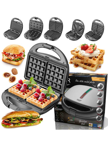 Adler Europe AD 3040 Multi-Toaster 5in1 Sandwich Waffeleisen Grill