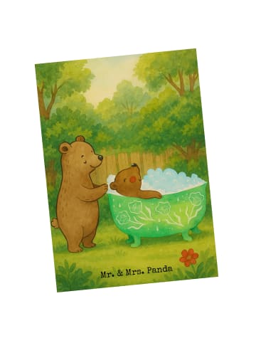 Mr. & Mrs. Panda Ansichtskarte Oma Baden Design ohne Spruch in Weiß