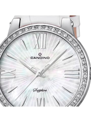 Candino Analog-Armbanduhr Candino Elegance weiß mittel (ca. 36mm)