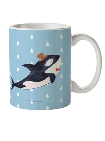 Mr. & Mrs. Panda Camping Tasse Orca Zylinder ohne Spruch in Blau Pastell