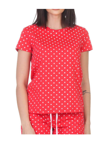 NORMANN Schlafanzug kurzarm Oberteil Pyjama Shirt Top in pink