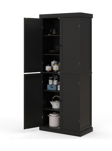 COSTWAY Hochschrank 185cm in Schwarz