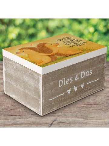 Mr. & Mrs. Panda Schatulle Igel händchenhaltend Design mit Spruch in Weiß