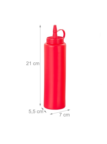 relaxdays 9er-Set: Squeezeflasche in Rot/Gelb/Weiß - 400 ml