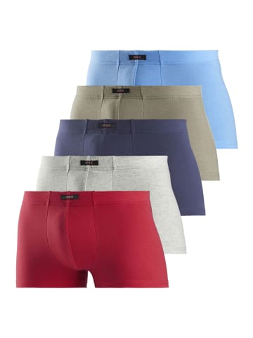 H.I.S H.I.S Boxer (5 Stück) in rot, blau, marine, khaki, grau-meliert