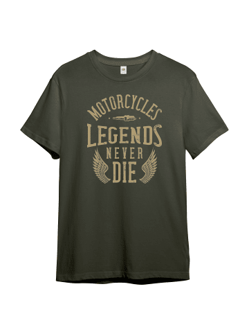 PAULGOS Herren T-Shirt, Legends never die in Olive