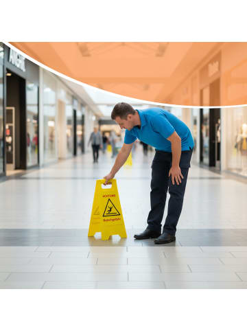 relaxdays 2x Achtung Rutschgefahr Aufsteller in Gelb