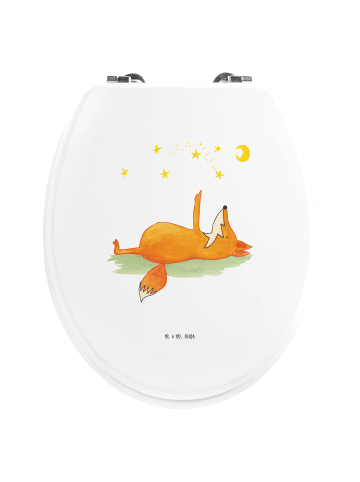 Mr. & Mrs. Panda holz wc sitz Fuchs Sterne ohne Spruch in Weiß