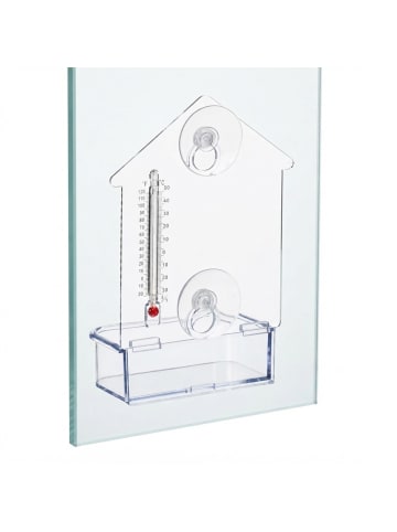 relaxdays 2 x Fenster-Vogelfutterhaus in Transparent