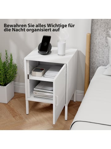 HOMCOM Nachttisch in Weiß 40L x 40B x 56H cm