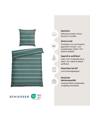Schiesser Renforcé-Bettwäsche-Set Matteo in Petrol