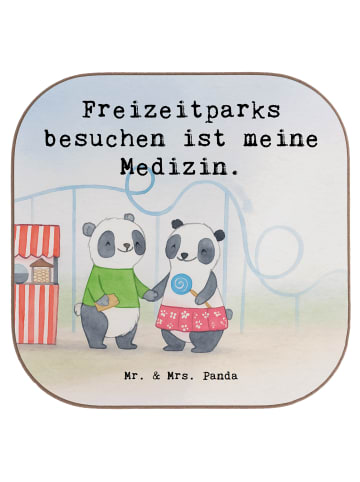 Mr. & Mrs. Panda Tischuntersetzer Pandas Freizeitpark besuchen D... in Weiß
