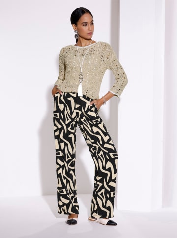 creation L Schlupfhose in sand-schwarz-bedruckt