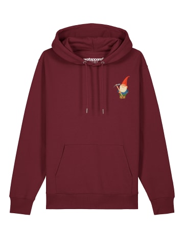 wat? Apparel Sweatshirt Gartenzwerg in Weinrot
