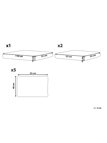 Beliani Kissenbezug VITTORIA in Weiß - (W) 53 x (H) 10 x (L) 40 cm