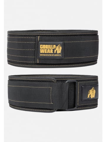 Gorilla Gewichthebergürtel - Nylon 4 Zoll - Schwarzes/Gold