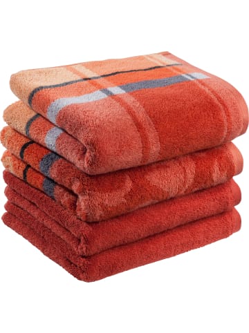 Erwin Müller Jacquard Handtuch 4er-Pack Ludwigsburg in terra