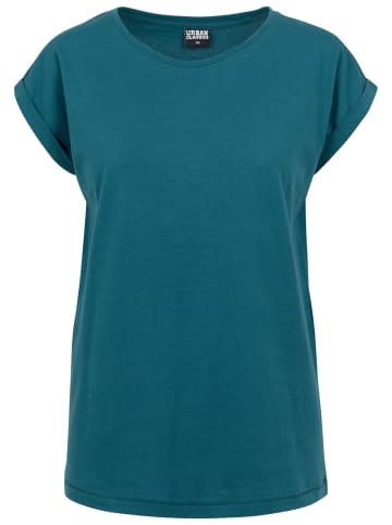 Urban Classics Urban Classics Damen Ladies Extended Shoulder Tee 2-Pack in teal+white